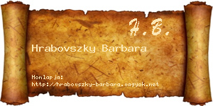 Hrabovszky Barbara névjegykártya