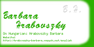 barbara hrabovszky business card